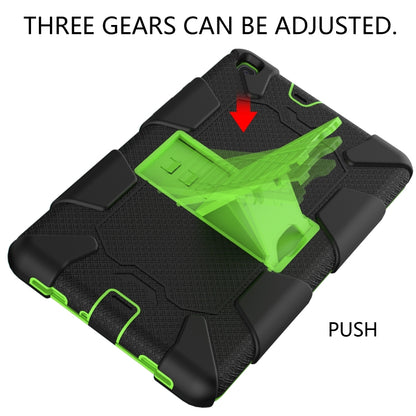 For Galaxy Tab A8.0 2019 / T290 Shockproof Two-Color Silicone Protection Case with Holder(Black+Green) by bashfashion