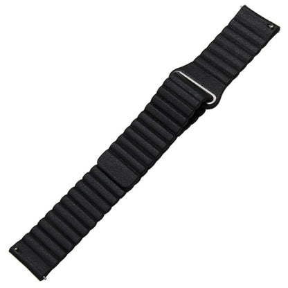 For Samsung Gear S2 / Active2 20mm Magnetic Buckle Leather Watch Band(black) by bashfashion