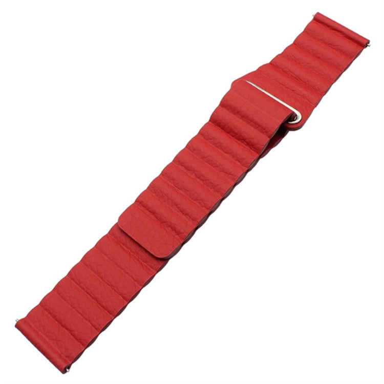 For Samsung Gear S2 / Active2 20mm Magnetic Buckle Leather Watch Band(red) by bashfashion