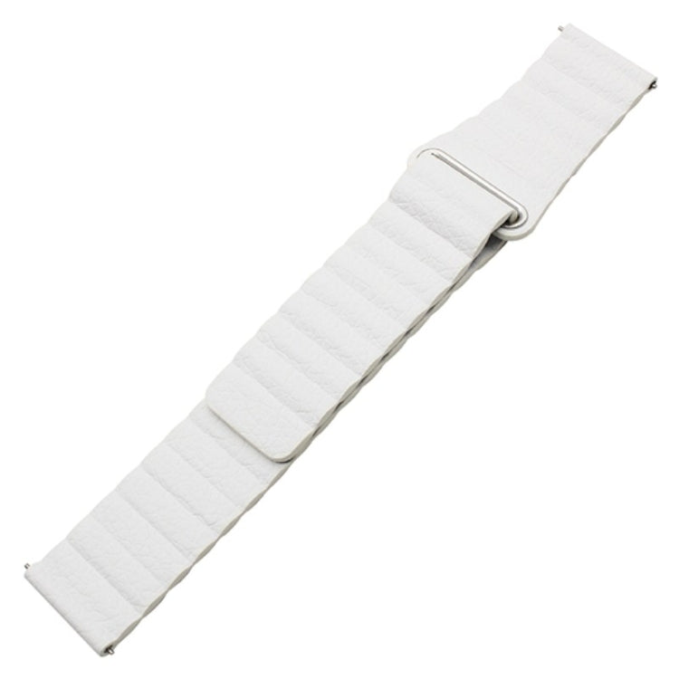 For Samsung Gear S2 / Active2 20mm Magnetic Buckle Leather Watch Band(white) by bashfashion