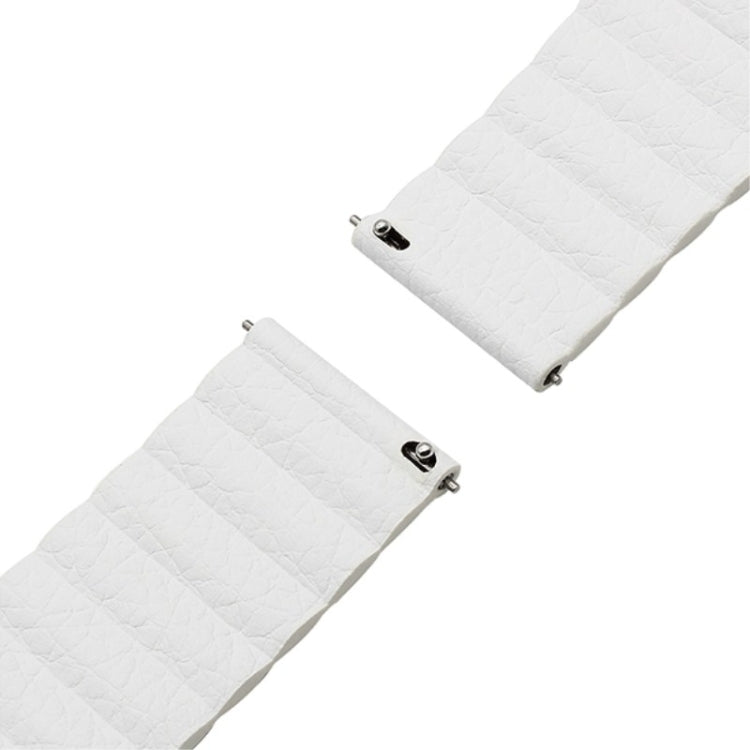 For Samsung Gear S2 / Active2 20mm Magnetic Buckle Leather Watch Band(white) by bashfashion