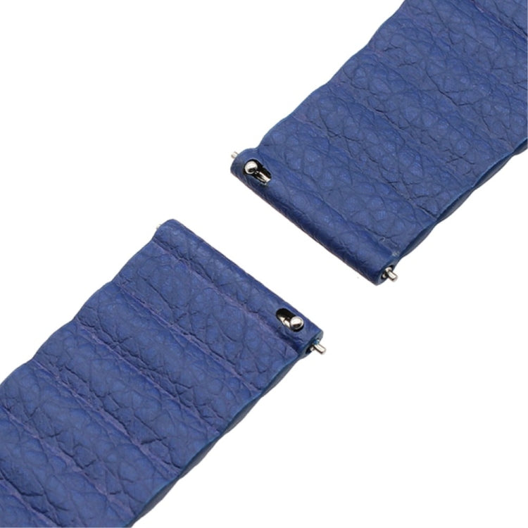 For Samsung Gear S2 / Active2 20mm Magnetic Buckle Leather Watch Band(blue) by bashfashion