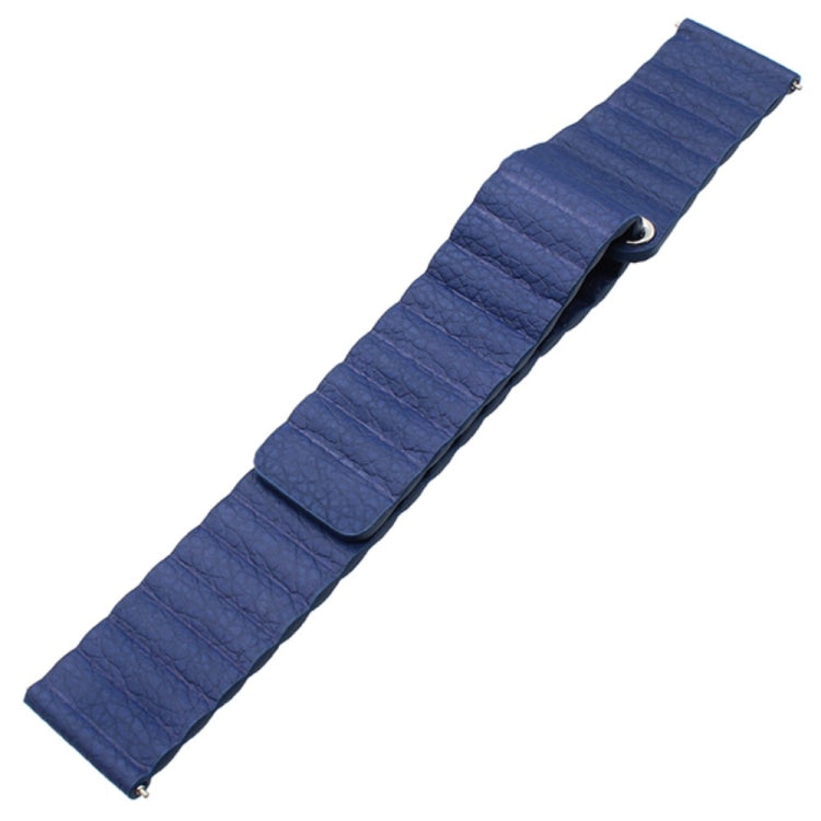 For Samsung Gear S2 / Active2 20mm Magnetic Buckle Leather Watch Band(blue) by bashfashion