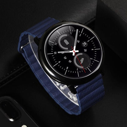 For Samsung Gear S2 / Active2 20mm Magnetic Buckle Leather Watch Band(blue) by bashfashion