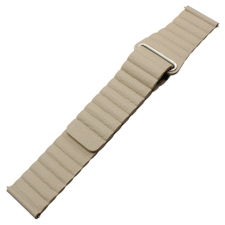 For Samsung Gear S2 / Active2 20mm Magnetic Buckle Leather Watch Band(Light brown) by bashfashion