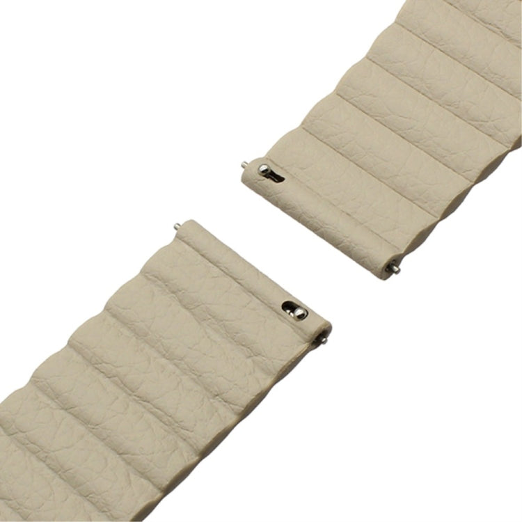 For Samsung Gear S2 / Active2 20mm Magnetic Buckle Leather Watch Band(Light brown) by bashfashion