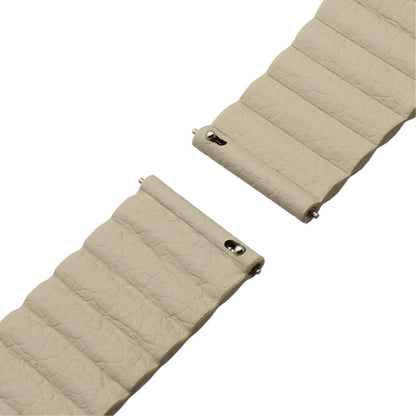 For Samsung Gear S2 / Active2 20mm Magnetic Buckle Leather Watch Band(Light brown) by bashfashion