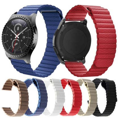 For Samsung Gear S2 / Active2 20mm Magnetic Buckle Leather Watch Band(red) by bashfashion