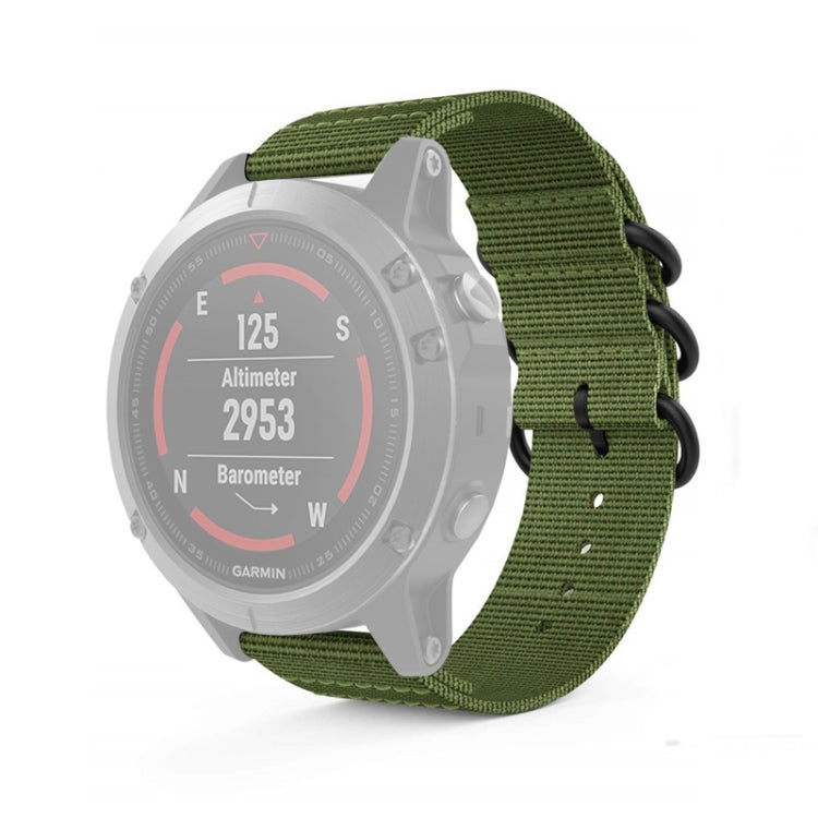 For Garmin Fenix 3 / 5X Universal 26MM Three-ring Nylon Watch Band(Army Green) by bashfashion