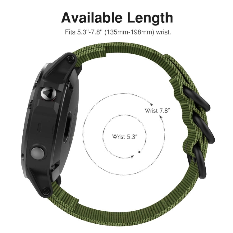 For Garmin Fenix 3 / 5X Universal 26MM Three-ring Nylon Watch Band(Army Green) by bashfashion