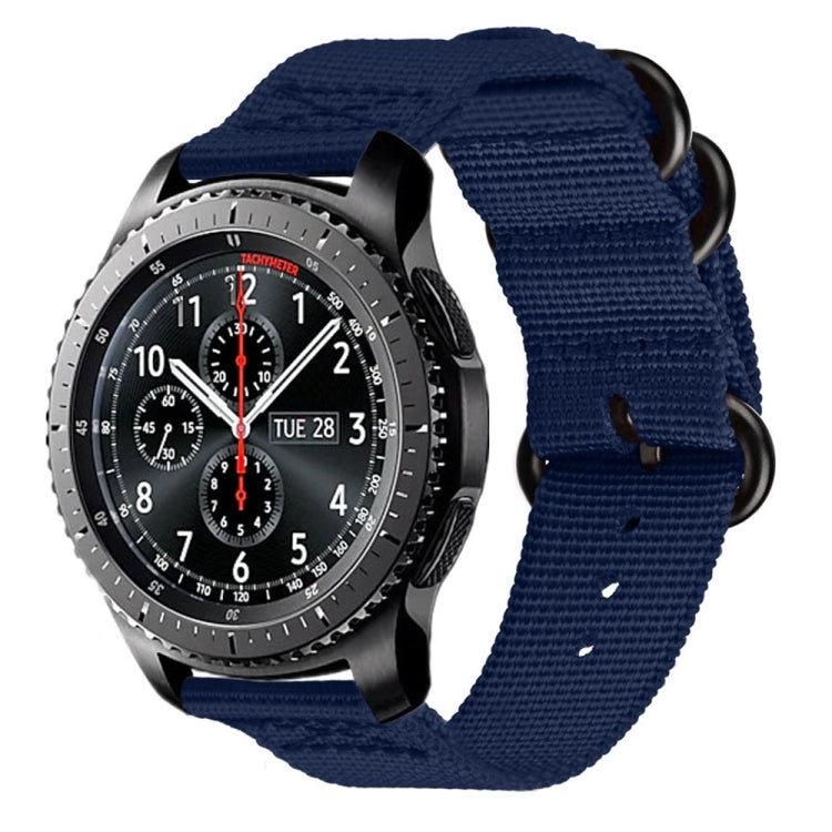 For Samsung Galaxy Watch Active 2 22mm / Gear S3 Nylon Three-ring Watch Band(Mazarine) by bashfashion
