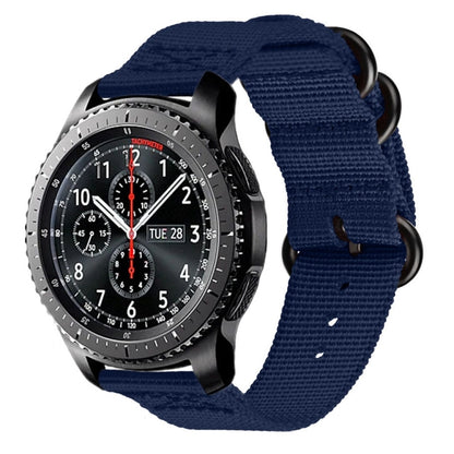 For Samsung Galaxy Watch Active 2 22mm / Gear S3 Nylon Three-ring Watch Band(Mazarine) by bashfashion