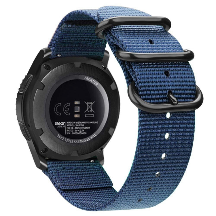 For Samsung Galaxy Watch Active 2 22mm / Gear S3 Nylon Three-ring Watch Band(Mazarine) by bashfashion