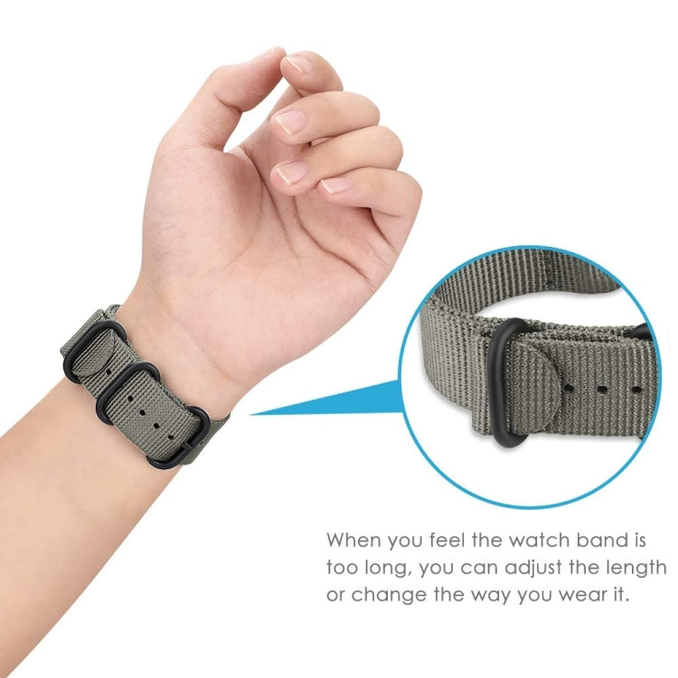 For Samsung Galaxy Watch Active 2 22mm / Gear S3 Nylon Three-ring Watch Band(Mazarine) by bashfashion