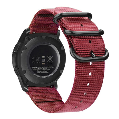 For Samsung Galaxy Watch Active 2 22mm / Gear S3 Nylon Three-ring Watch Band(Wine Red) by bashfashion
