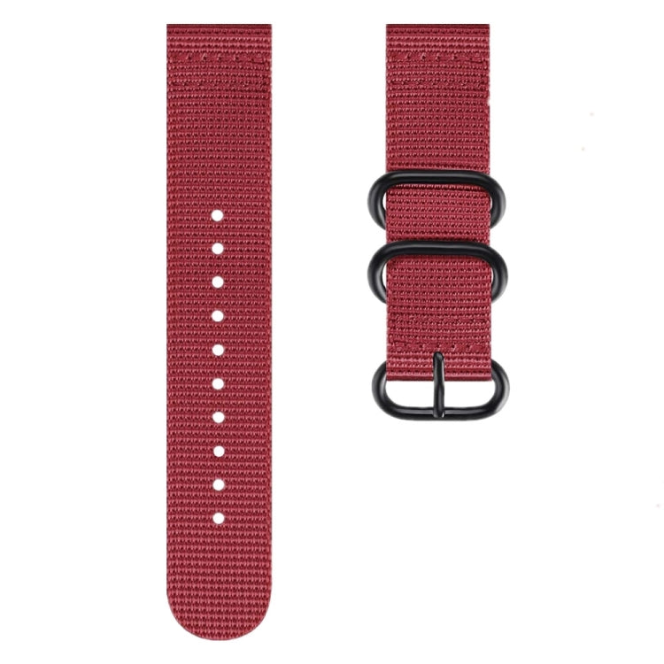 For Samsung Galaxy Watch Active 2 22mm / Gear S3 Nylon Three-ring Watch Band(Wine Red) by bashfashion