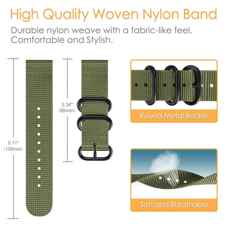 For Samsung Galaxy Watch Active 2 22mm / Gear S3 Nylon Three-ring Watch Band(Mazarine) by bashfashion