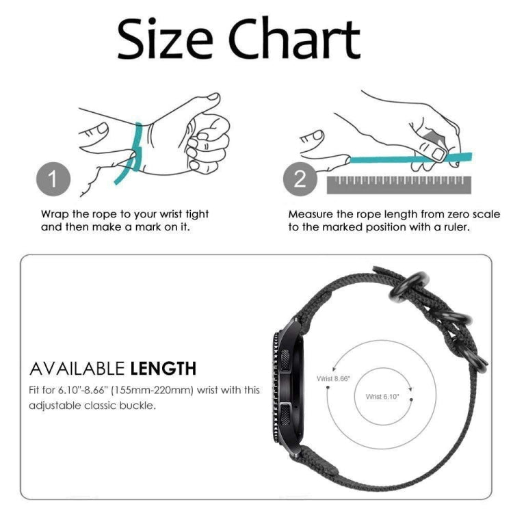 For Samsung Galaxy Watch Active 2 22mm / Gear S3 Nylon Three-ring Watch Band(Mazarine) by bashfashion