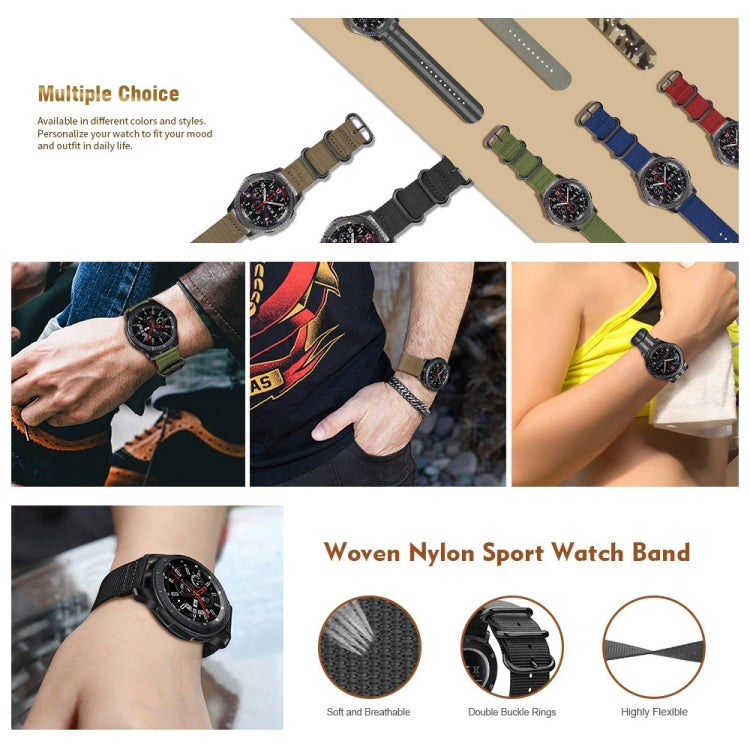 For Samsung Galaxy Watch Active 2 22mm / Gear S3 Nylon Three-ring Watch Band(Mazarine) by bashfashion
