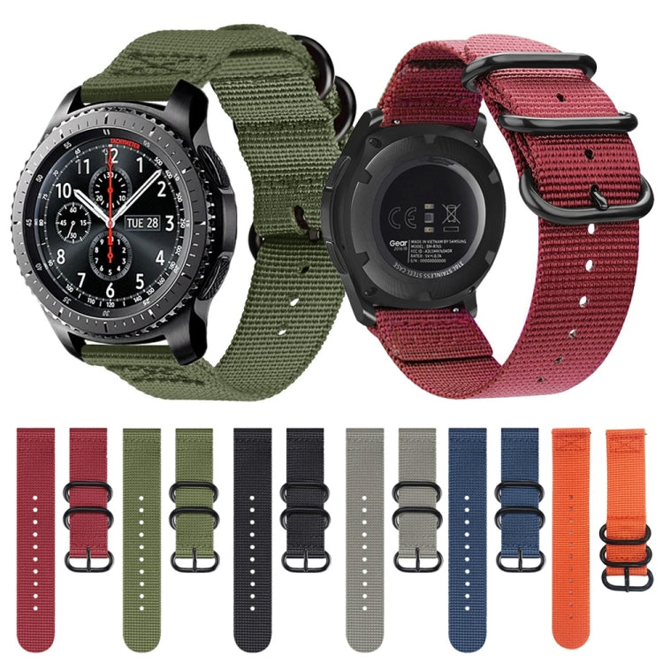 For Samsung Galaxy Watch Active 2 22mm / Gear S3 Nylon Three-ring Watch Band(Mazarine) by bashfashion