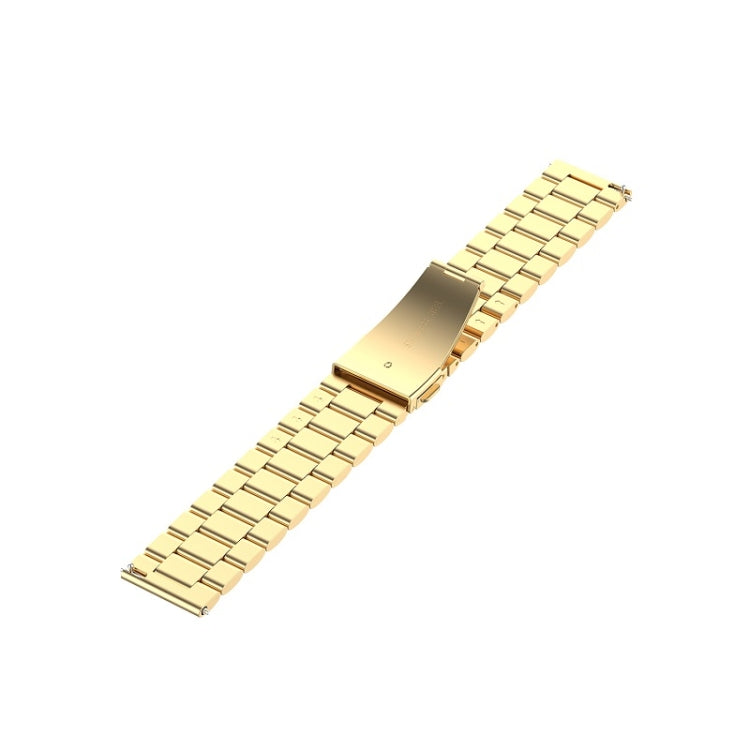 Suitable For Samsung Gear S2 Sport / Galaxy Watch Active 2 20mm 3-Beads Stainless Steel Metal Watch Band (gold) by bashfashion