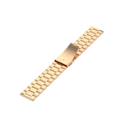 Applicable To Ticwatch Generation / Moto360 Second Generation 460 / Samsung GearS3 / Huawei GT 22mm Butterfly Buckle 3-Beads Stainless Steel Metal Watch Band(rose gold) by bashfashion