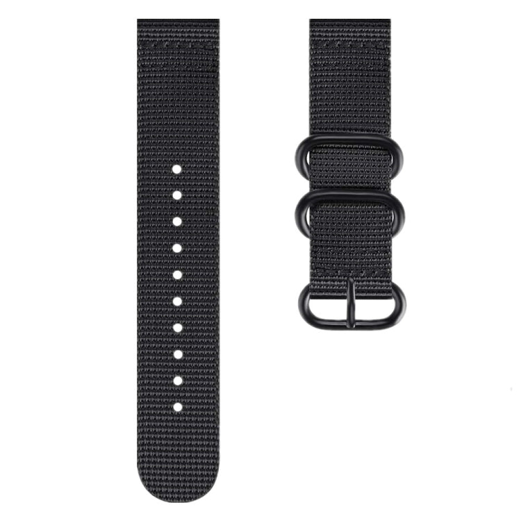 For Samsung Galaxy Watch Active 2 18mm / Gear S3 Nylon Three-ring Watch Band(Black) by bashfashion