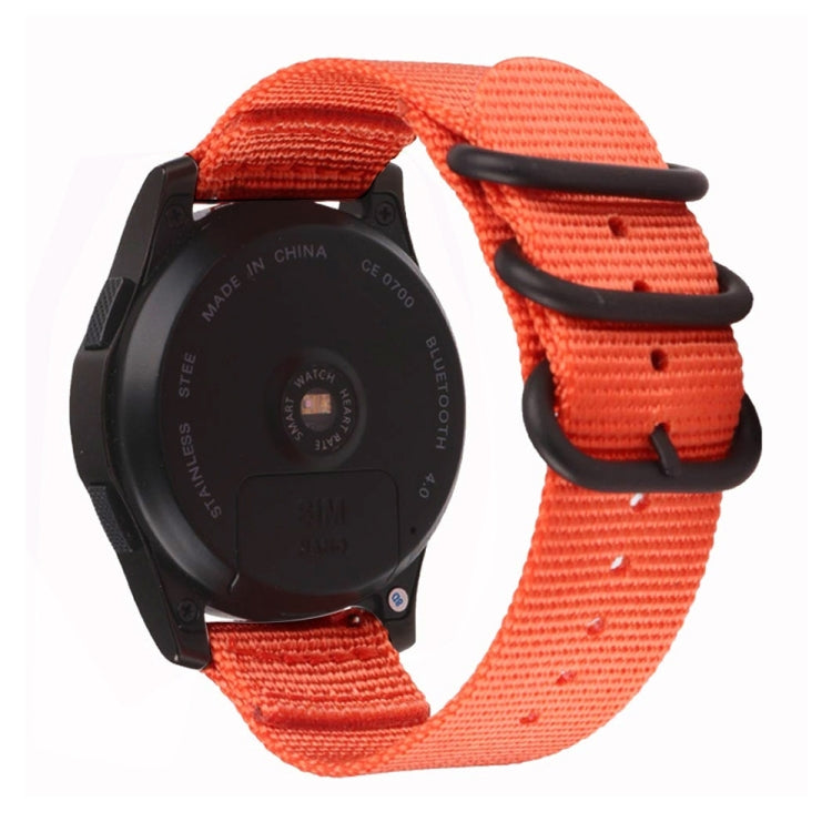 For Samsung Galaxy Watch Active 2 18mm / Gear S3 Nylon Three-ring Watch Band(Orange) by bashfashion