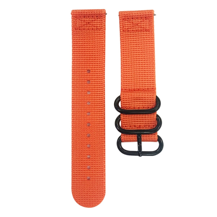 For Samsung Galaxy Watch Active 2 18mm / Gear S3 Nylon Three-ring Watch Band(Orange) by bashfashion