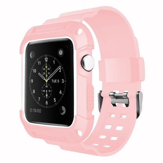 For Apple Watch 3 / 2 / 1 Generation 42mm All-In-One Silicone Strap(Pink + White) by bashfashion