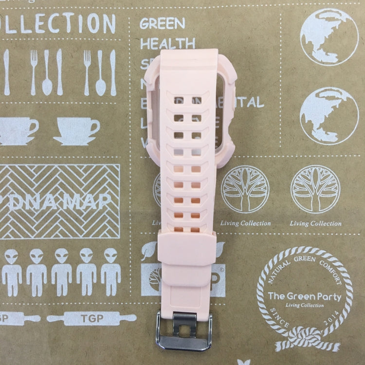 For Apple Watch 3 / 2 / 1 Generation 42mm All-In-One Silicone Strap(Pink + White) by bashfashion
