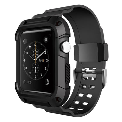 For Apple Watch 3 / 2 / 1 Generation 42mm All-In-One Silicone Strap(Black) by bashfashion