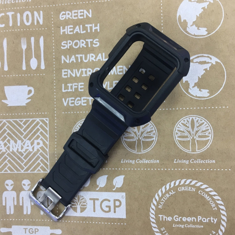 For Apple Watch 3 / 2 / 1 Generation 42mm All-In-One Silicone Strap(Black) by bashfashion