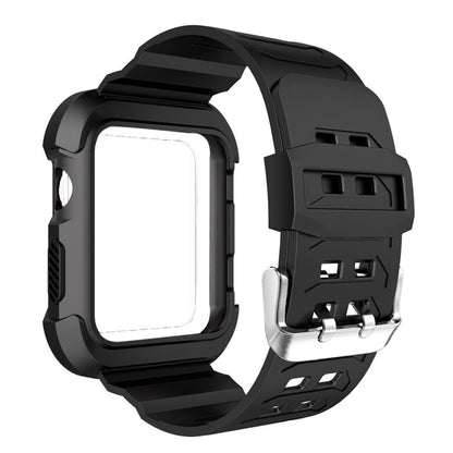 For Apple Watch 3 / 2 / 1 Generation 42mm All-In-One Silicone Strap(Black + White) by bashfashion