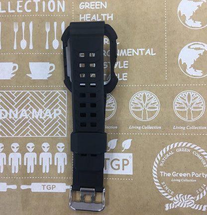 For Apple Watch 3 / 2 / 1 Generation 42mm All-In-One Silicone Strap(Black + White) by bashfashion