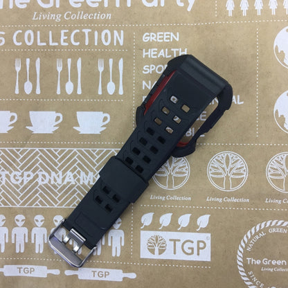 For Apple Watch 3 / 2 / 1 Generation 42mm All-In-One Silicone Strap(Black + Red) by bashfashion