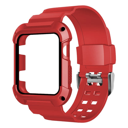 For Apple Watch 3 / 2 / 1 Generation 42mm All-In-One Silicone Strap(Red + Black) by bashfashion