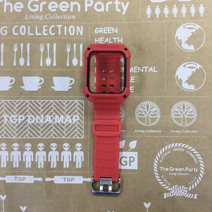 For Apple Watch 3 / 2 / 1 Generation 42mm All-In-One Silicone Strap(Red + Black) by bashfashion