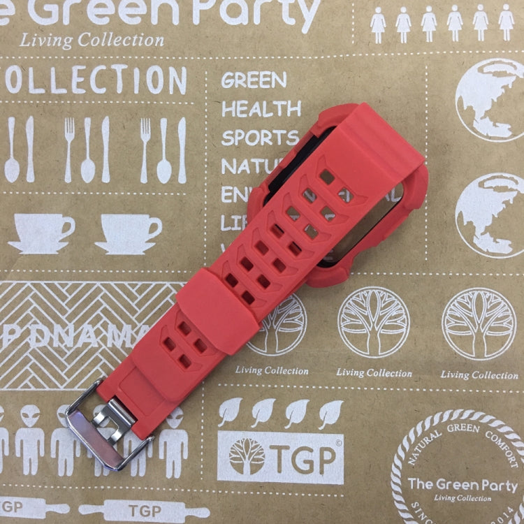For Apple Watch 3 / 2 / 1 Generation 42mm All-In-One Silicone Strap(Red + Black) by bashfashion