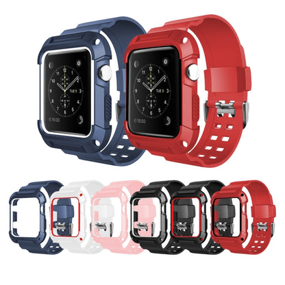 For Apple Watch 3 / 2 / 1 Generation 42mm All-In-One Silicone Strap(Black + Red) by bashfashion
