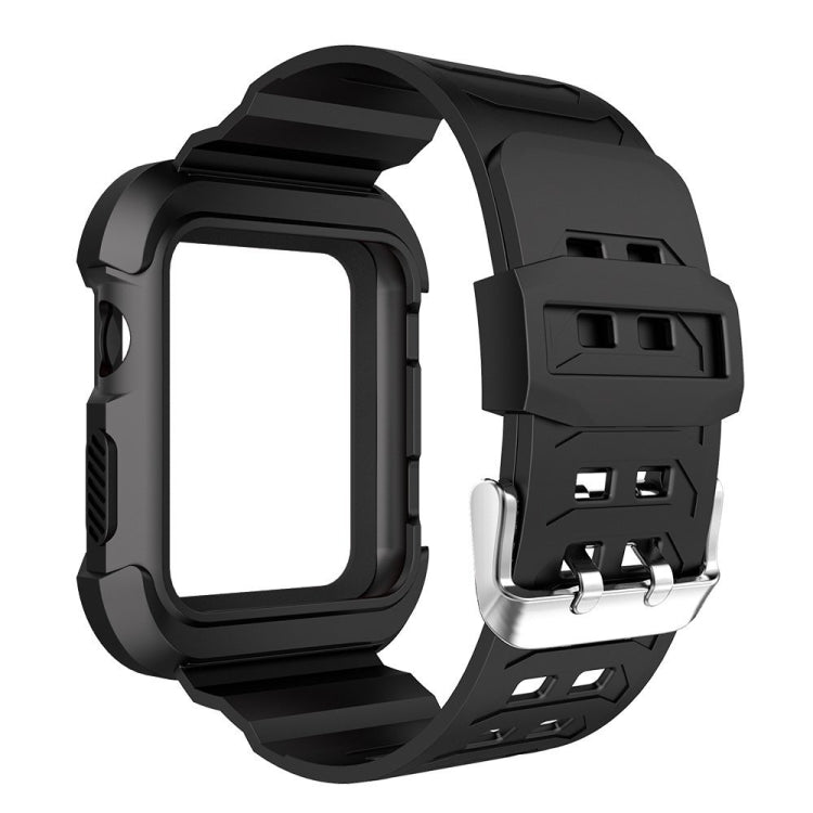 For Apple Watch 3 / 2 / 1 Generation 38mm All-In-One Silicone Strap(Black) by bashfashion