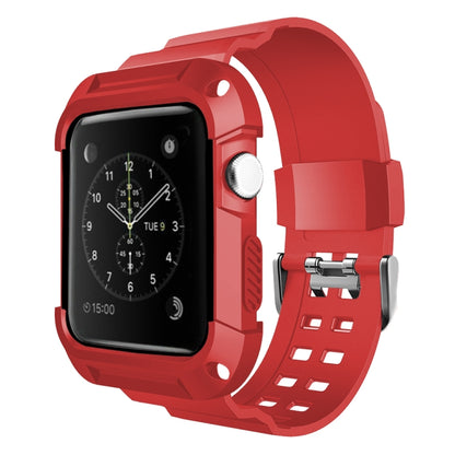 For Apple Watch 3 / 2 / 1 Generation 38mm All-In-One Silicone Strap(Red + Black) by bashfashion