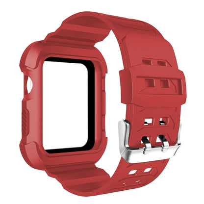 For Apple Watch 3 / 2 / 1 Generation 38mm All-In-One Silicone Strap(Red + Black) by bashfashion