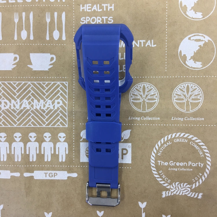 For Apple Watch 3 / 2 / 1 Generation 38mm All-In-One Silicone Strap(Blue + White) by bashfashion