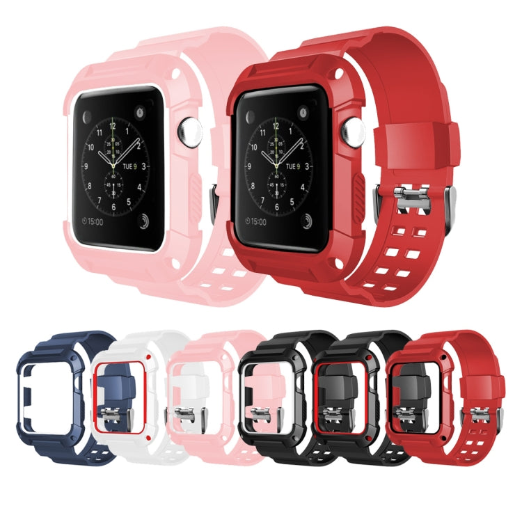 For Apple Watch 3 / 2 / 1 Generation 38mm All-In-One Silicone Strap(Black + White) by bashfashion