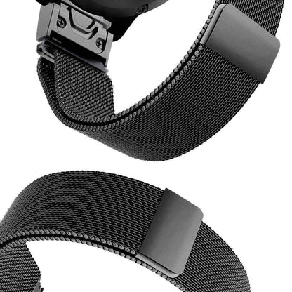 For Garmin Fenix 5 Milan Metal Stainless Steel Metal Watch Band, Size:22MM(Black) by bashfashion
