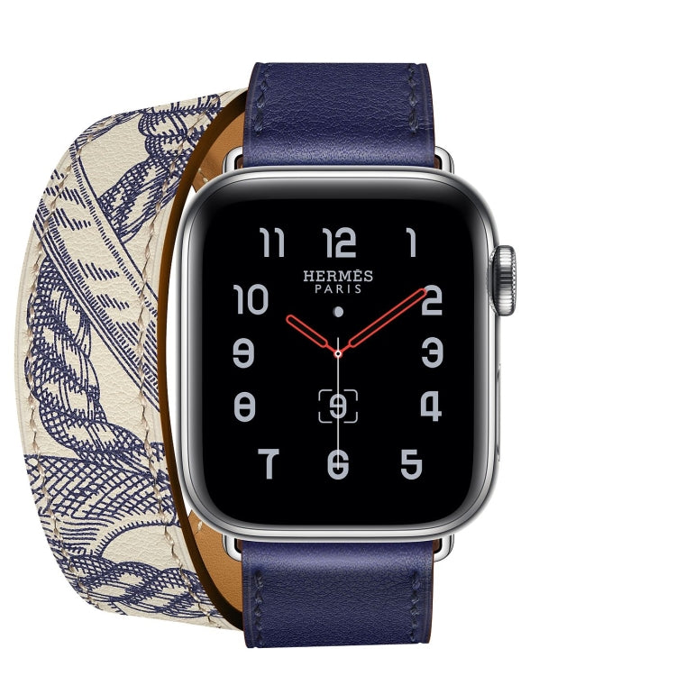 For Apple Watch 3 / 2 / 1 Generation 38mm Universal Silk Screen Printing Double-loop Watch Band(Blue) by bashfashion