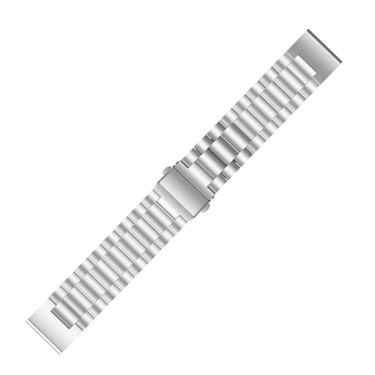 For Garmin Fenix 5S Three-Bead Stainless Steel Metal Watch Band（Silver）, Size:20MM by bashfashion