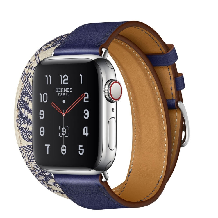 For Apple Watch 3 / 2 / 1 Generation 42mm Universal Silk Screen Printing Double-loop Watch Band(Blue) by bashfashion