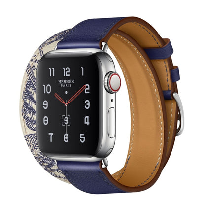 For Apple Watch 3 / 2 / 1 Generation 42mm Universal Silk Screen Printing Double-loop Watch Band(Blue) by bashfashion